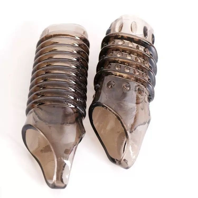 Wolf Fang Textured Vibrating Extension Sleeve – Extra-Length Dual-Stimulation Design