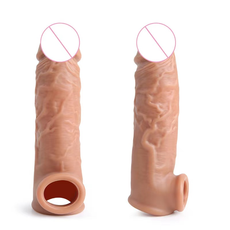 Ultra-Realistic Textured Extension Sleeve with Dual-Stimulation Base
