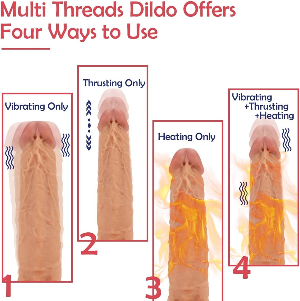 Remote-Controlled Telescopic Thrusting Dildo with Swing Motion & Suction Base
