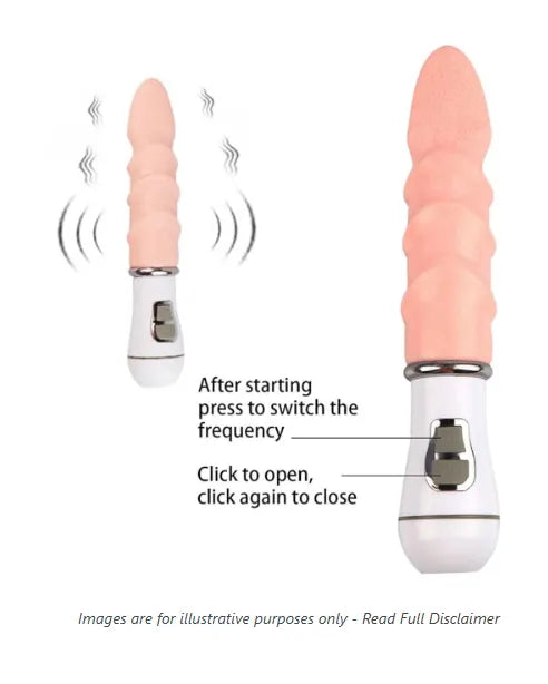 USB Rechargeable Textured Vibrating Massager – Soft-Touch Finish, Dual-Button Control & Ergonomic Curved Design
