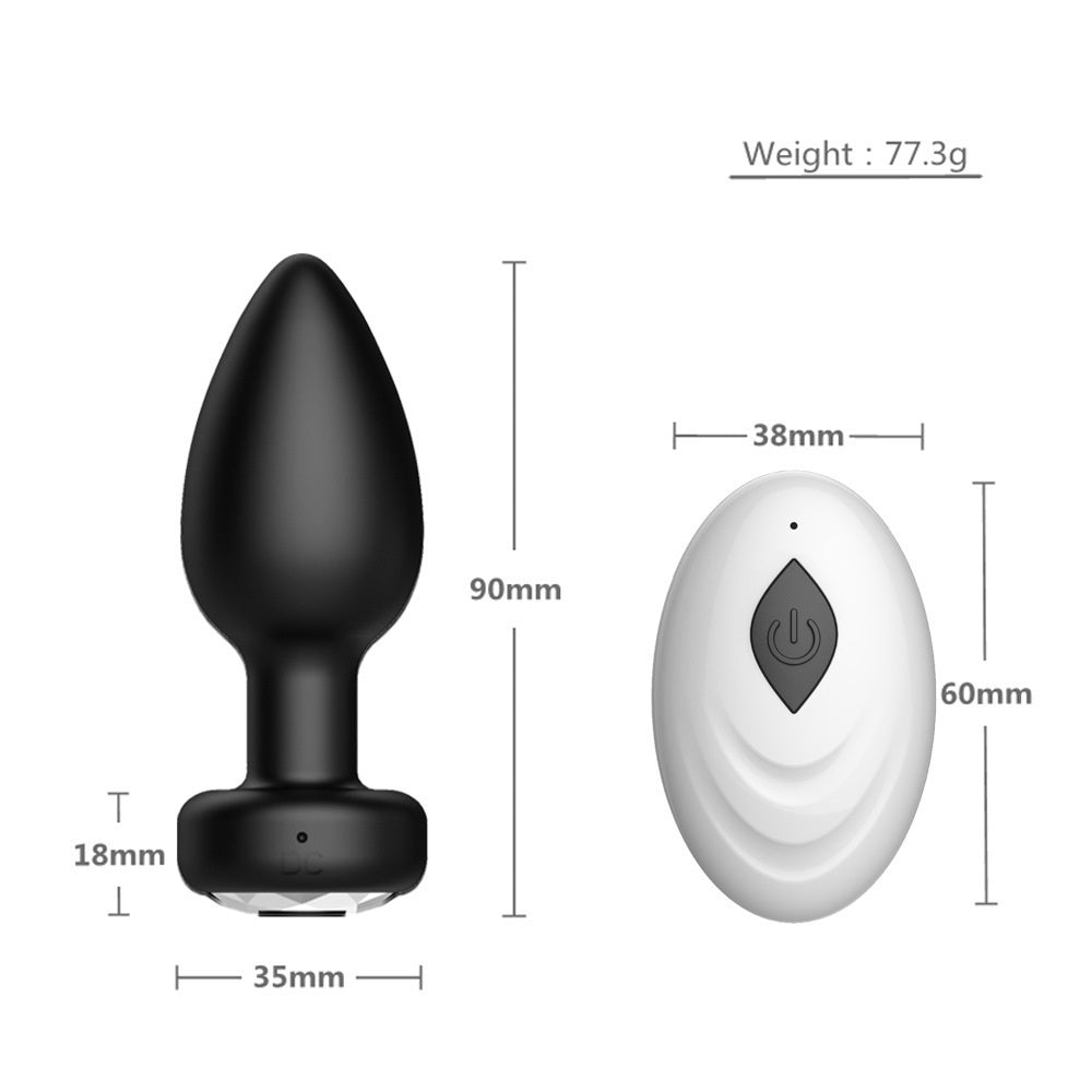 Anal plug na wireless, de-kuryente, at istilong diyamante