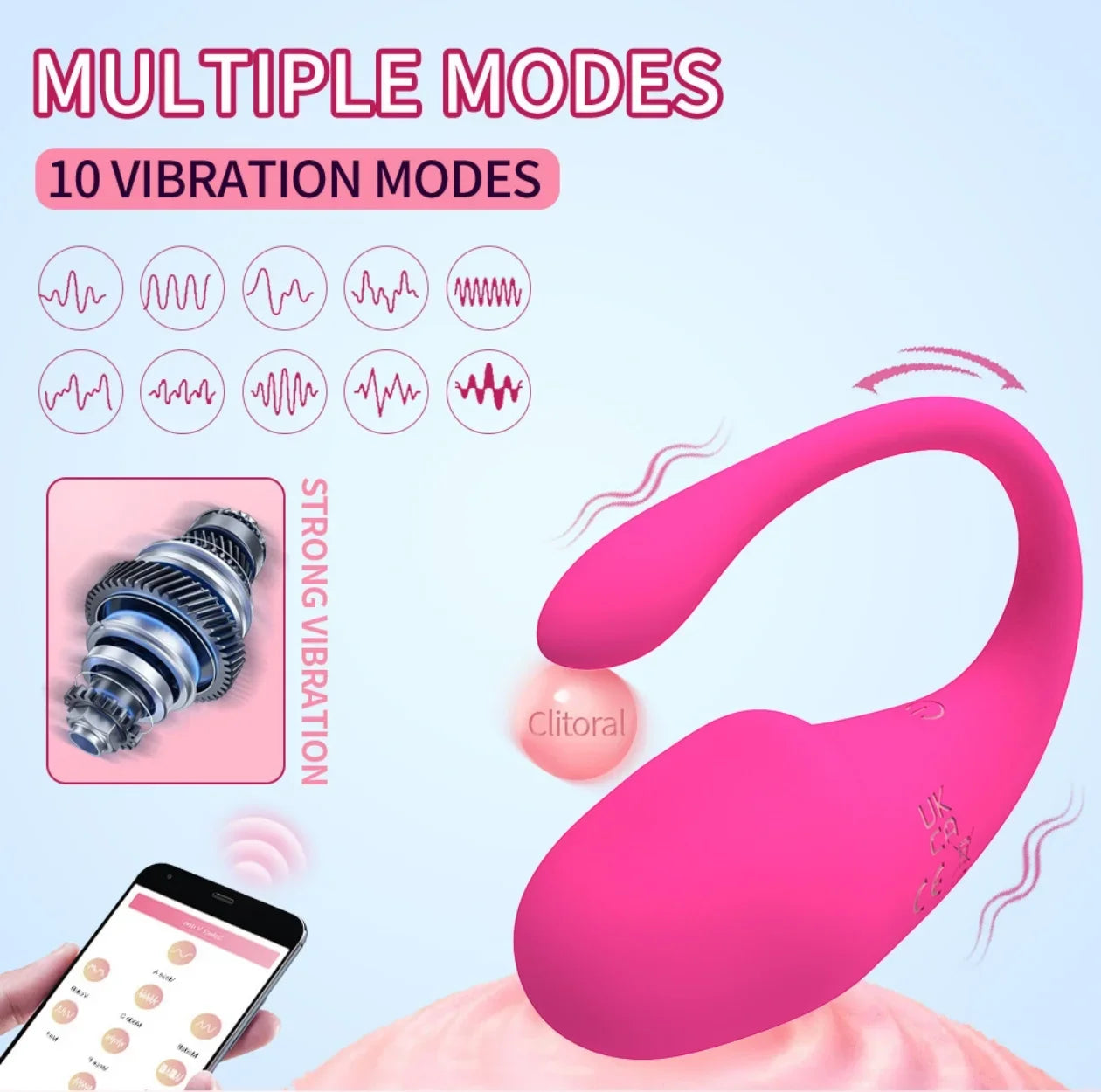 App-Controlled Wearable Couples Vibrator – 10 Vibration Modes, Flexible Fit & Dual-Stimulation Design