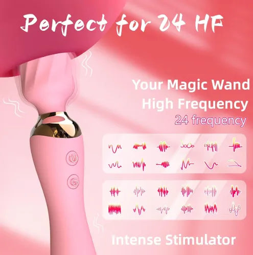 Dual-Ended 10-Mode Quiet Waterproof Vibrating Massager – Soft Rounded Head, Two-Button Control & Ergonomic Handle