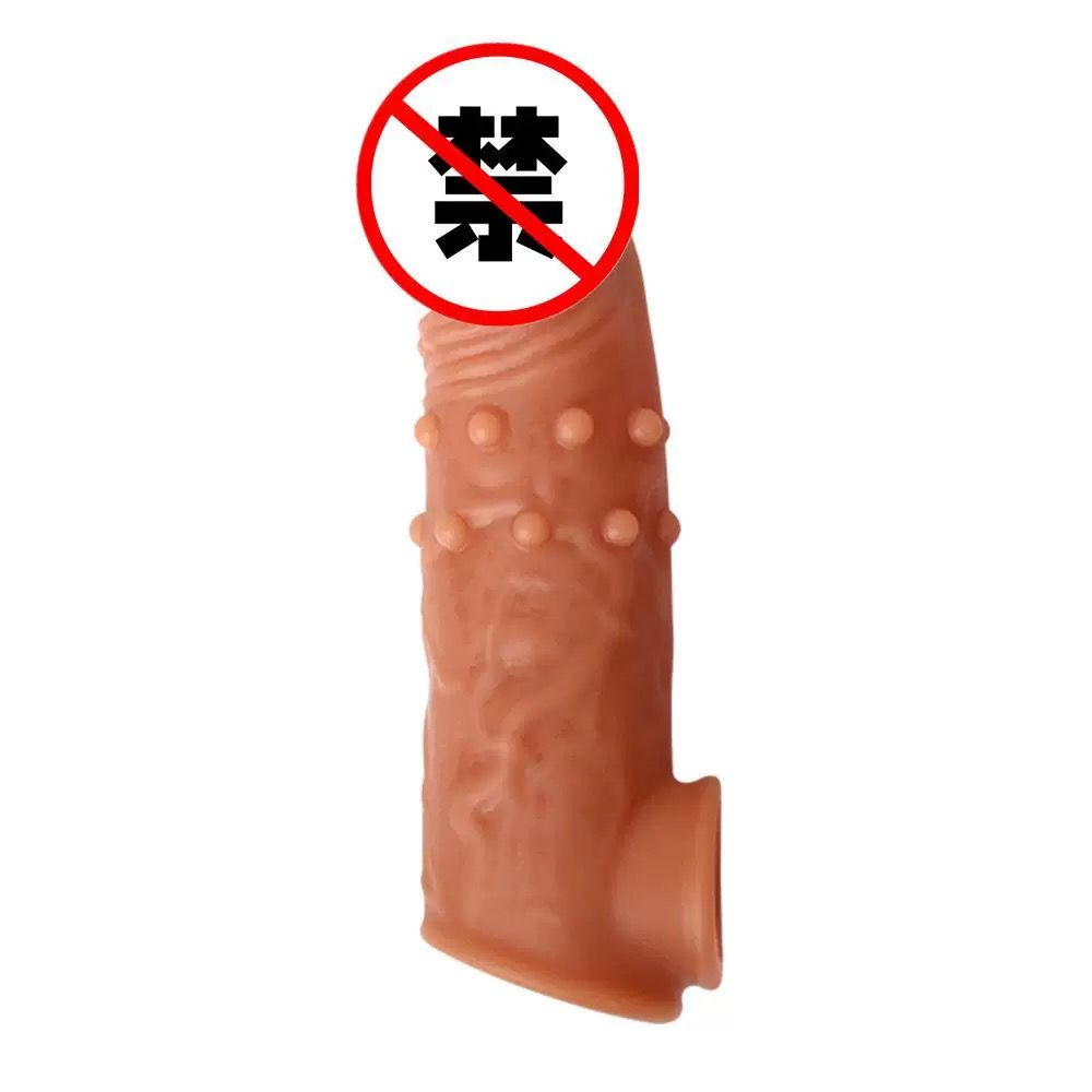 Ultra-Realistic Textured Extension Sleeve with Dual-Stimulation Design