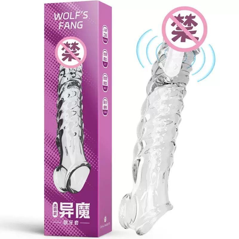 Wolf’s Fang Vibrating Textured Extension Sleeve – Extra-Long Dual-Stimulation Design