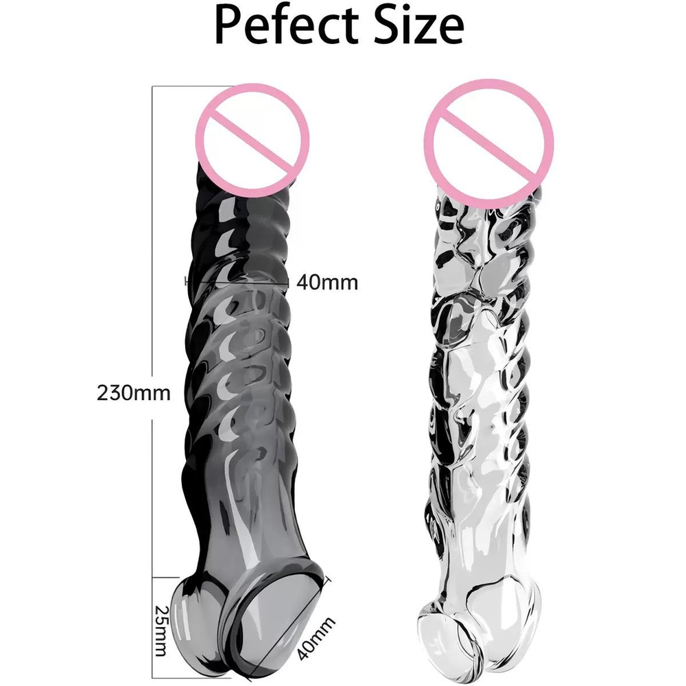 Wolf’s Fang Vibrating Textured Extension Sleeve – Extra-Long Dual-Stimulation Design