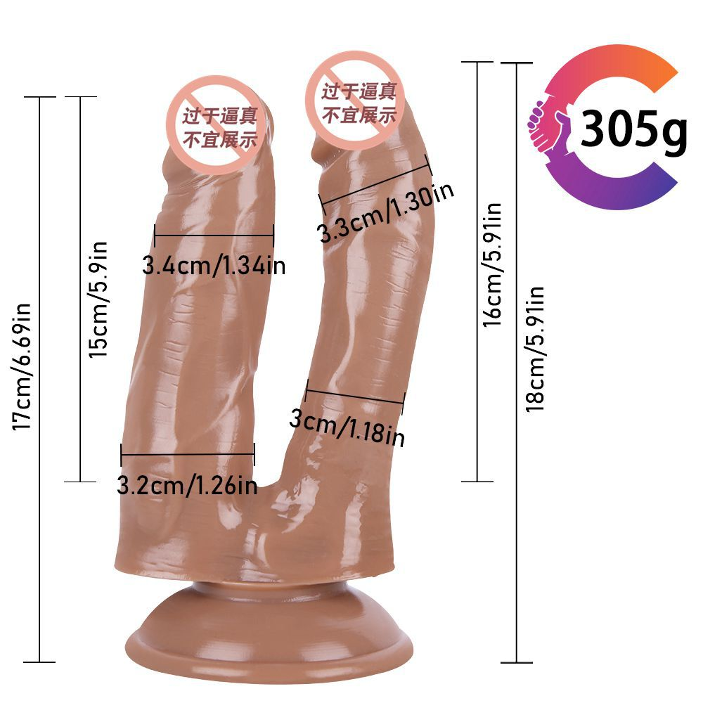 Dual-Stimulation Double Dildo with Powerful Suction Cup Base
