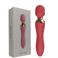 Dual-Ended 10-Mode Quiet Waterproof Vibrating Massager – Soft Rounded Head, Two-Button Control & Ergonomic Handle