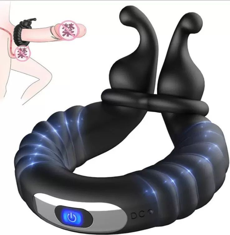 Dual-Stimulation Vibrating Cock Ring with Curved Massage Tips
