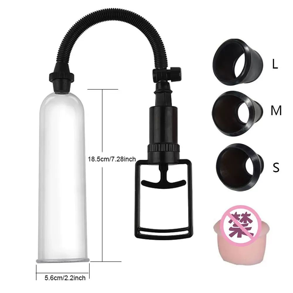 Adult Manual Vacuum Massage Pump Kit – Clear Cylinder, 3 Seal Rings & Soft-Touch Sleeve