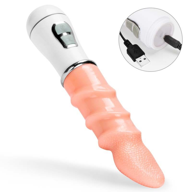 USB Rechargeable Textured Vibrating Massager – Soft-Touch Finish, Dual-Button Control & Ergonomic Curved Design