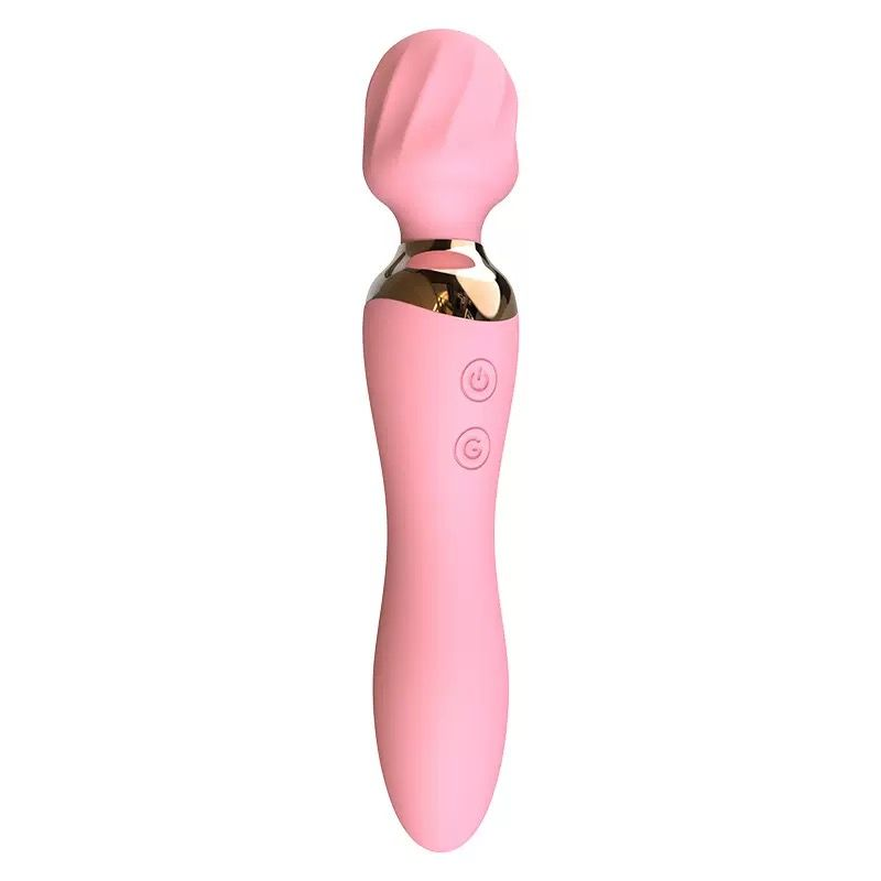 Dual-Ended 10-Mode Quiet Waterproof Vibrating Massager – Soft Rounded Head, Two-Button Control & Ergonomic Handle
