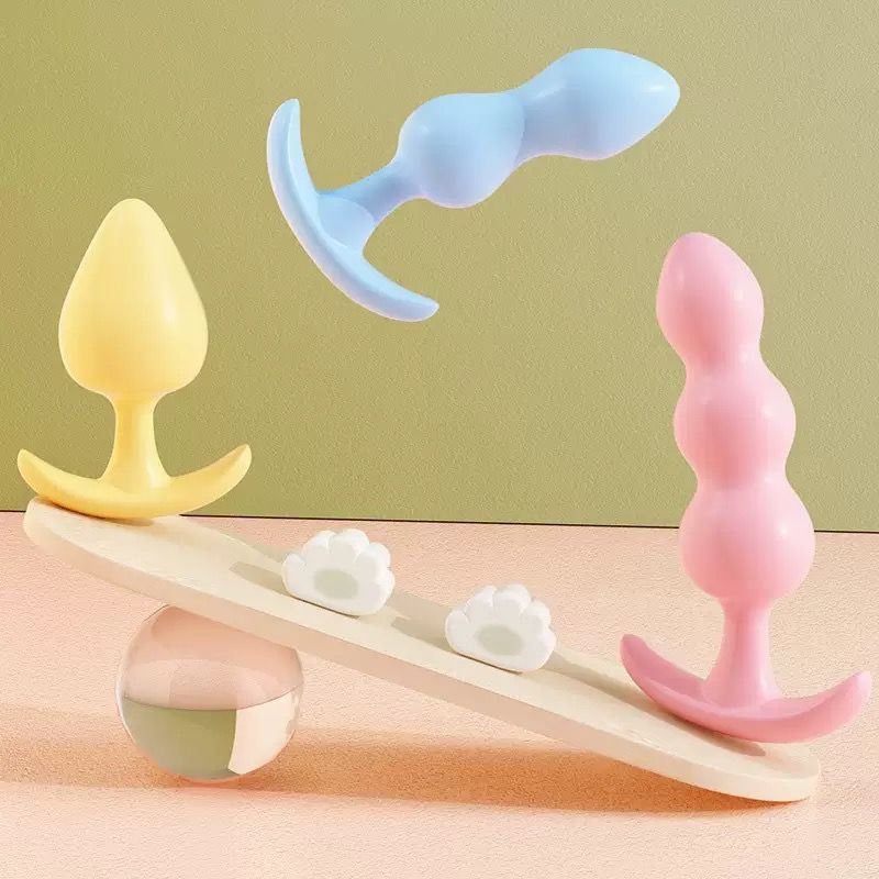 3-Piece Graduated Anal Training Plug Set with Safe Flared Bases