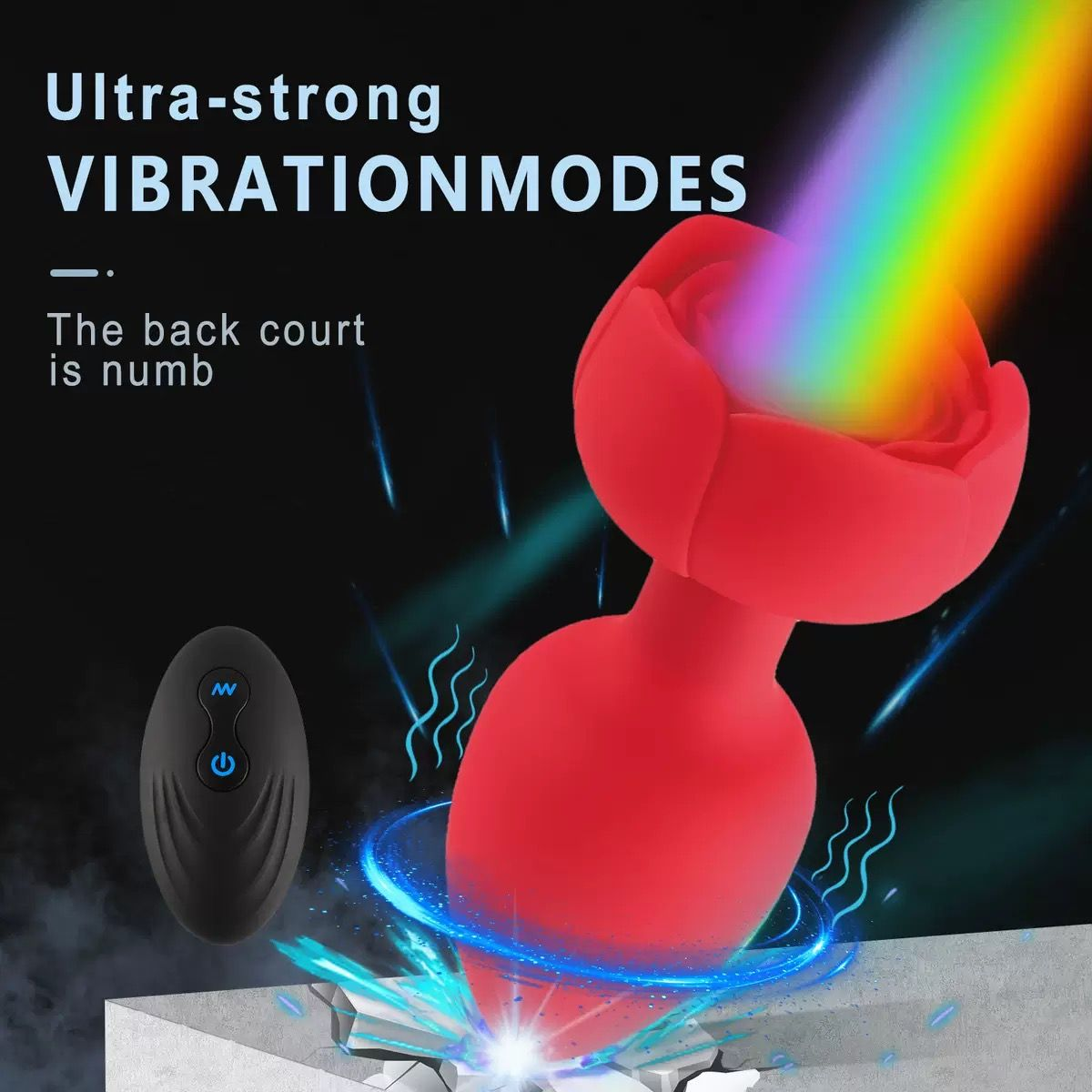 RoseGlow Wireless Vibrating Anal Plug – Remote Control & USB Rechargeable