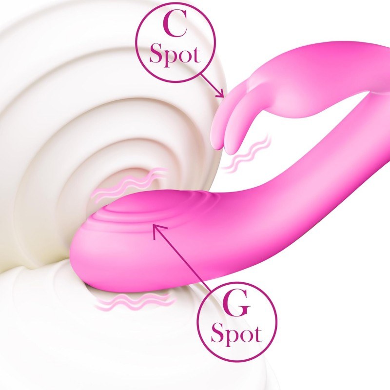 Dual-ended heated vibrating wand in soft pinkعصا اهتزازية حرارية مزدوجة الطرف باللون الوردي الناعم