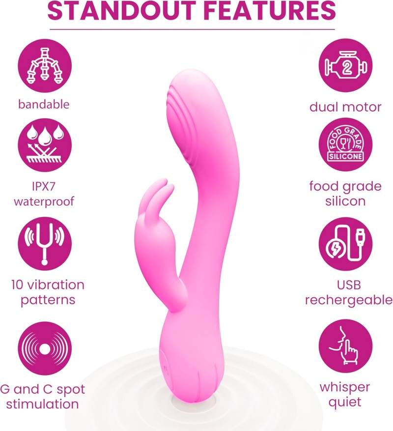 Dual-ended heated vibrating wand in soft pinkعصا اهتزازية حرارية مزدوجة الطرف باللون الوردي الناعم