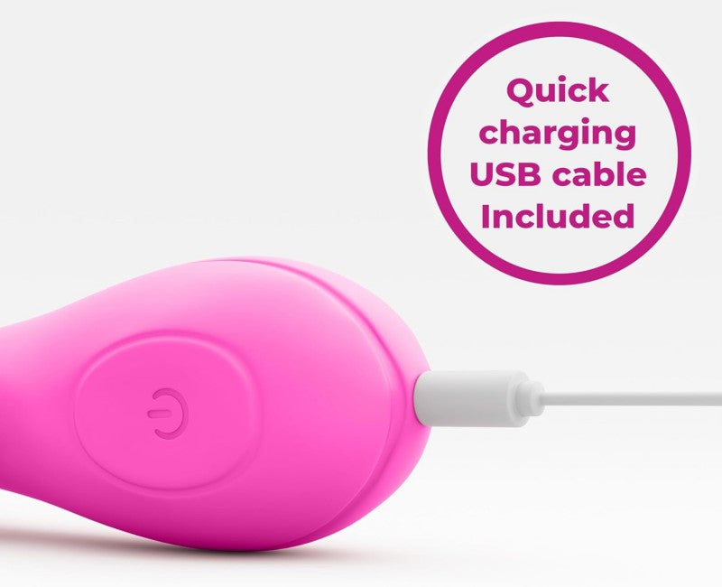 Dual-ended heated vibrating wand in soft pinkعصا اهتزازية حرارية مزدوجة الطرف باللون الوردي الناعم