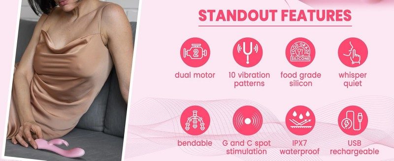 Dual-ended heated vibrating wand in soft pinkعصا اهتزازية حرارية مزدوجة الطرف باللون الوردي الناعم