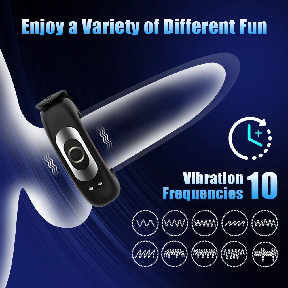 Dual-Stimulation Vibrating Cock Ring with Curved Massage Tips